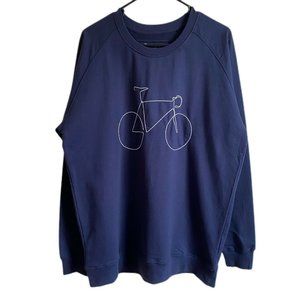 Dedicated Embrace Malmoe Bicycle Embroidered Sweatshirt Navy Organic Cotton Sz L